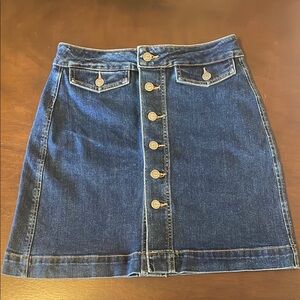 Blue and Gold Mini A-Line Skirt